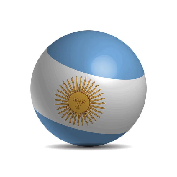 Argentine Drapeau sur une balle 3D — Image vectorielle