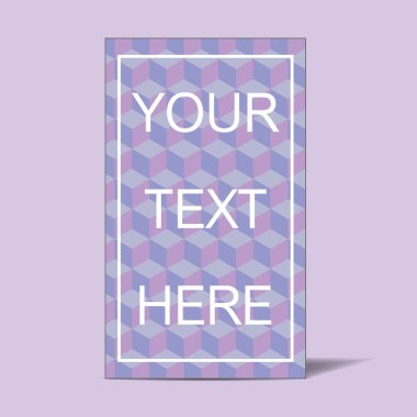 İzometrik küp arka plan ile reklam kartı