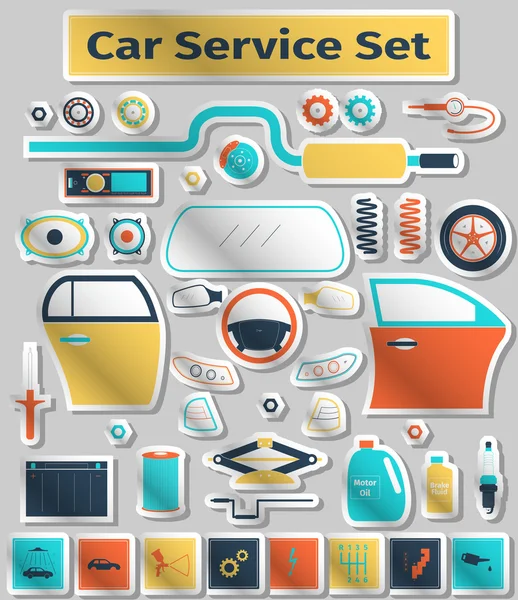 Servicio de coche conjunto — Vector de stock