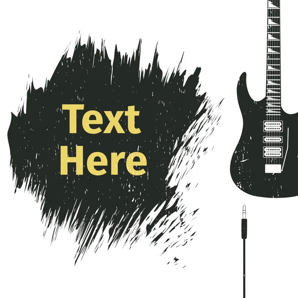 Carte publicitaire avec guitare — Image vectorielle