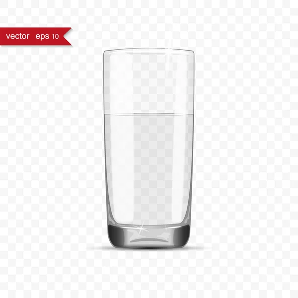 Full glass of water cup with shadow — Stock Vector