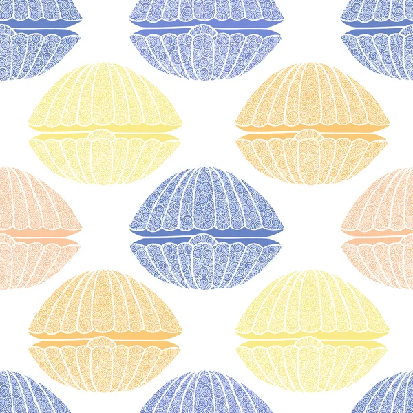 无缝模式的贝壳 — 图库矢量图片