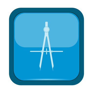 Mavi bir düğme simgesine iletki