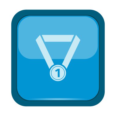 Bir mavi tuş üzerinde madalya görüntülenmesi