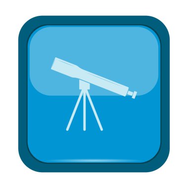 Mavi bir düğme simgesine teleskop