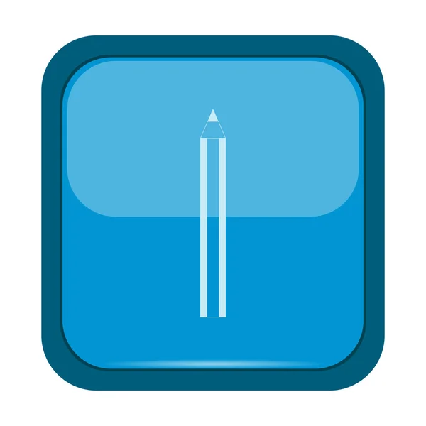 Bleistift-Symbol auf blauem Knopf — Stockvektor