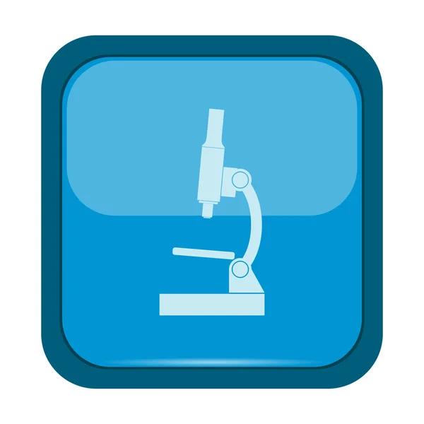 Mikroskop-Symbol auf blauem Knopf — Stockvektor