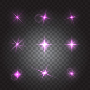 Flaş ışıkları ve parlak parıltı