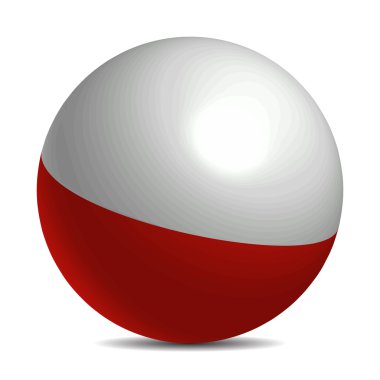 Gölgeli bir 3d Polonya bayrağı top