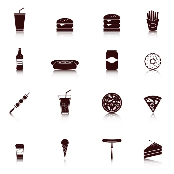 Fast Food Pictogrammen ingesteld — Stockvector