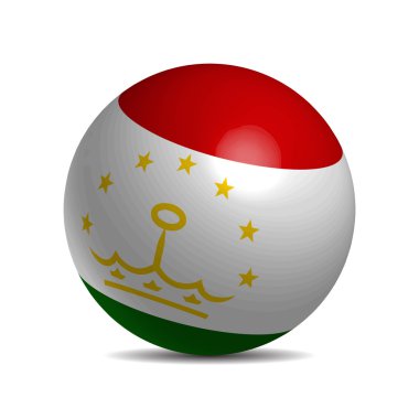 Gölgeli bir 3d Tacikistan bayrağı top