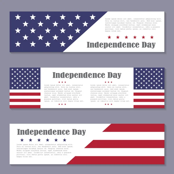 Tarjeta postal del día de la independencia americana, tarjeta de felicitación — Vector de stock