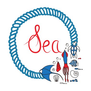 Deniz karalamalar çerçeve