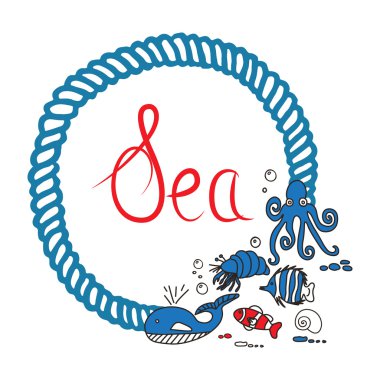 Deniz karalamalar çerçeve