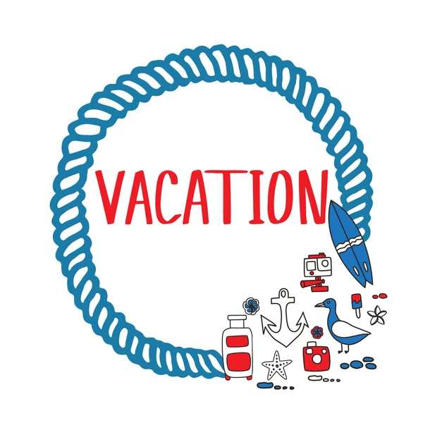 Marco de garabatos de vacaciones — Vector de stock