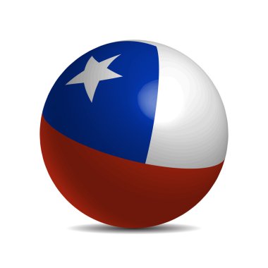 Gölgeli bir 3d Şili bayrağı top