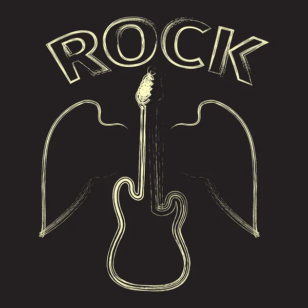 Guitar with wings — Stock Vector