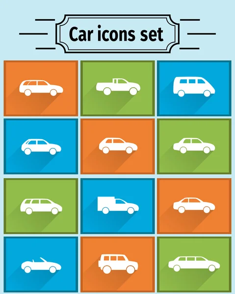 Conjunto de iconos de coche — Vector de stock