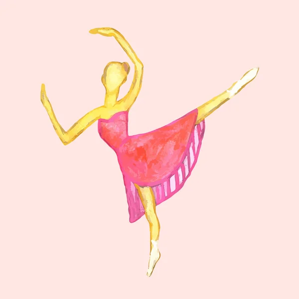 芭蕾舞女演员作水彩素描 — 图库矢量图片
