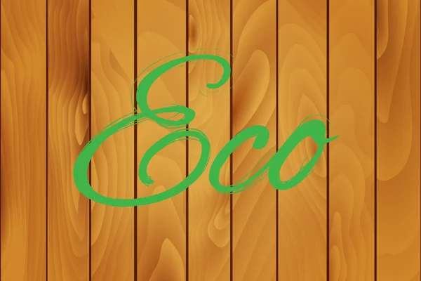 Eco on a wood texture background — Stock Vector