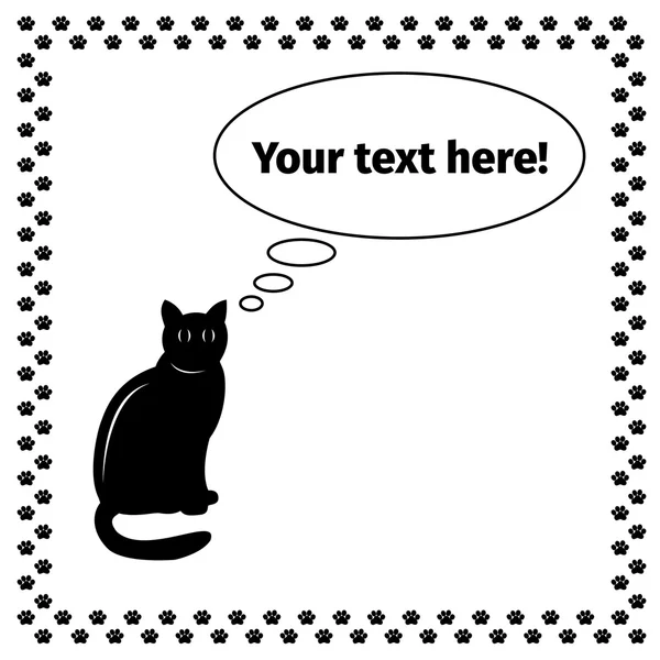 Černá kočka na bílém pozadí — Stockový vektor