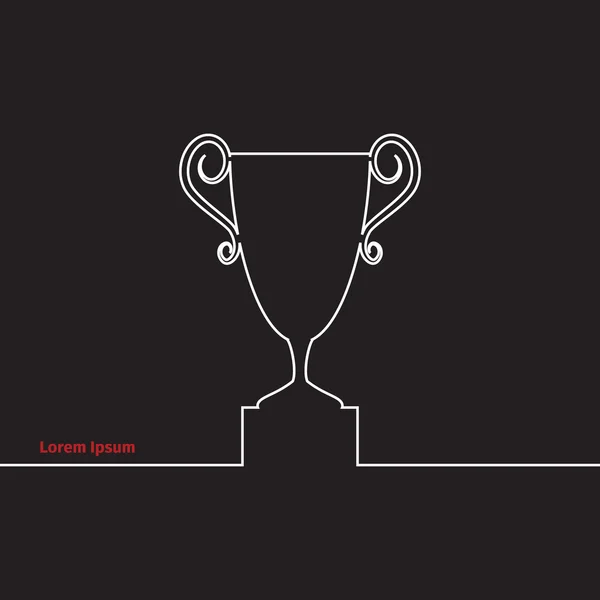 Vinnare cup siluett — Stock vektor