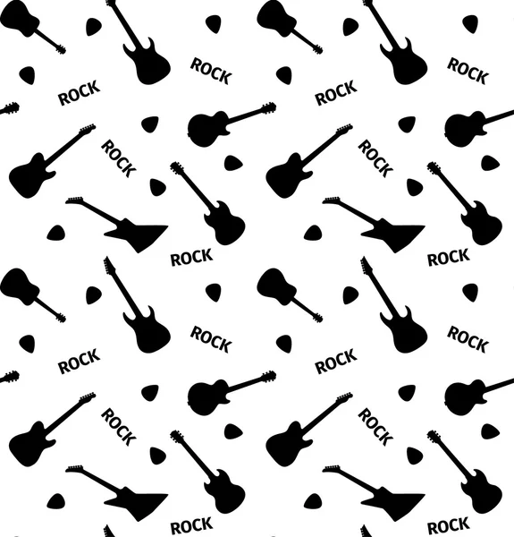 Seamless pattern with guitars on a white background — Stock Vector