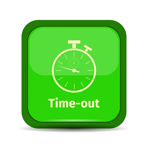 Stopwatch on a green button — Stock Vector