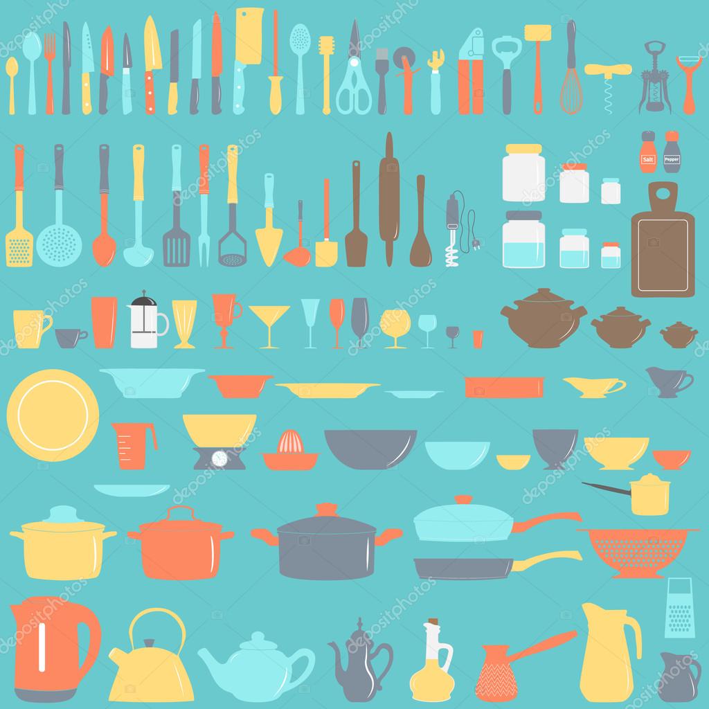 Set of kitchen utensils Stock Vector Image by ©Zarian 74647809