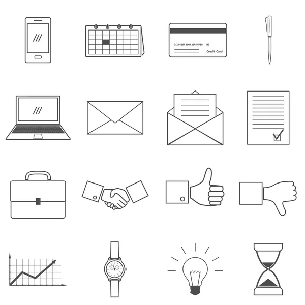 Business-man line icons set — Stockvector