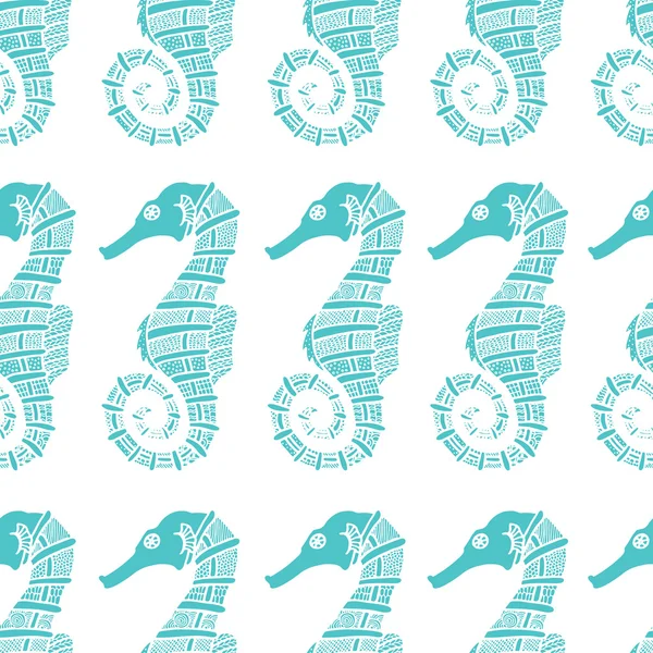 Seamless pattern of seahorses — Stock Vector