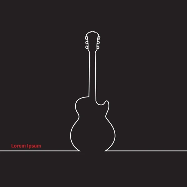 Silhouette de guitare sur une carte publicitaire — Image vectorielle