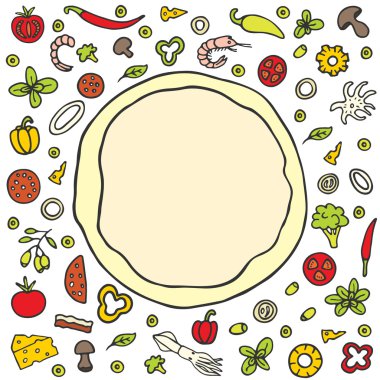 Pizza birtakım maddeler ile