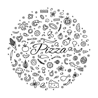 Pizza birtakım maddeler ile