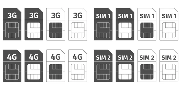 Simcard ikony nastavit — Stockový vektor