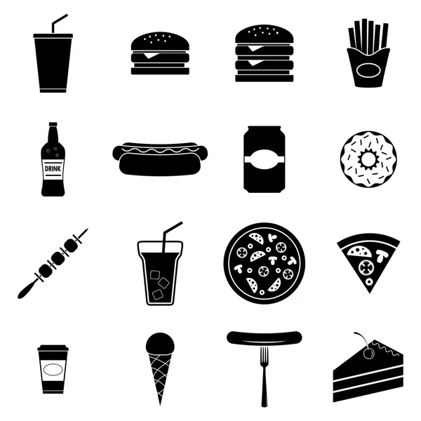 Conjunto de iconos de comida rápida — Vector de stock