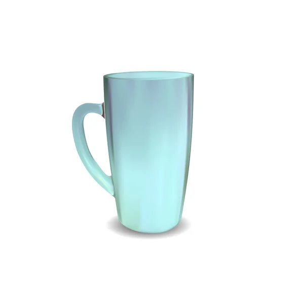 Голубая чашка на белом фоне — стоковый вектор
