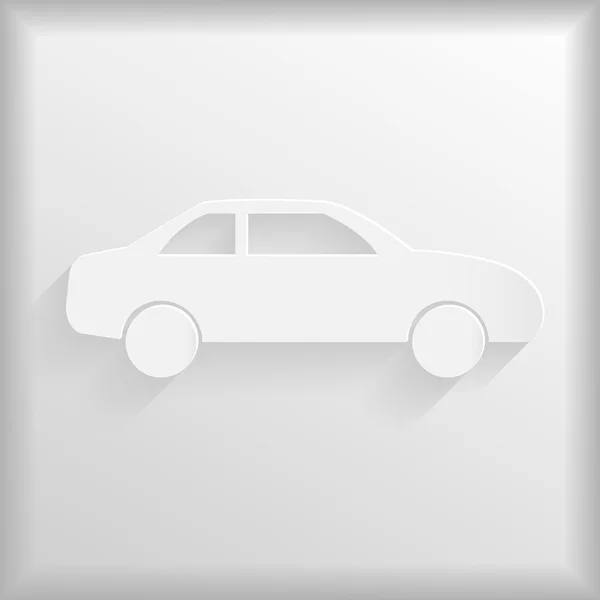 Icono coche blanco — Vector de stock