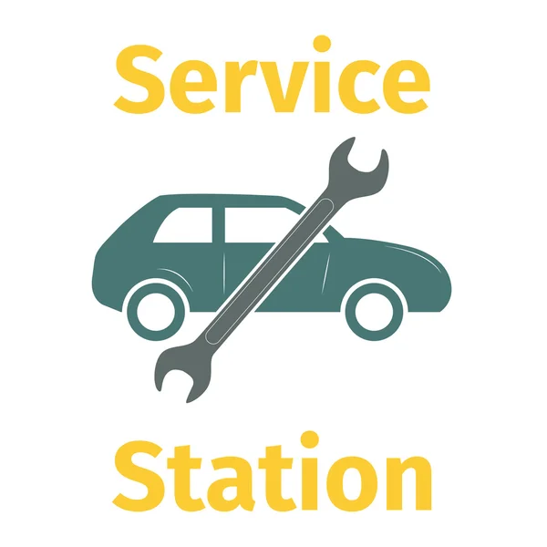 Servis istasyonu afiş — Stok Vektör