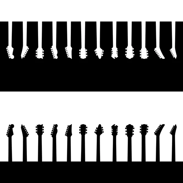 Silhueta de pescoço de guitarra diferente —  Vetores de Stock