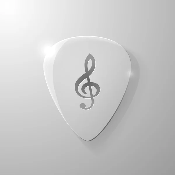 Treble clef silhouet op een glas plectrum — Stockvector