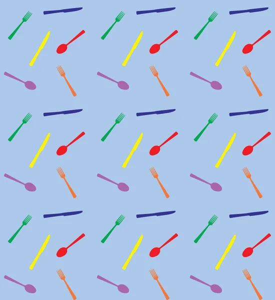 Modèle de fourchettes, cuillères et couteaux — Image vectorielle
