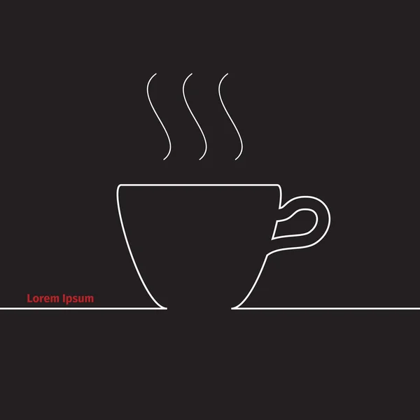 Carte publicitaire avec silhouette de tasse — Image vectorielle