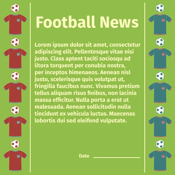 Fotbalové karty k reklamním a novinky — Stockový vektor