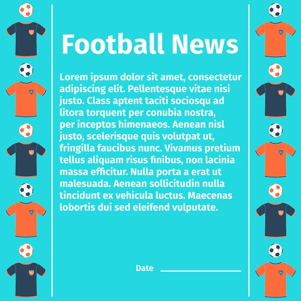 Fotbalové karty k reklamním a novinky — Stockový vektor