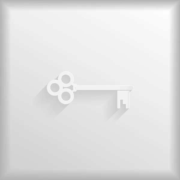 Papierschlüssel auf weißem Hintergrund — Stockvektor