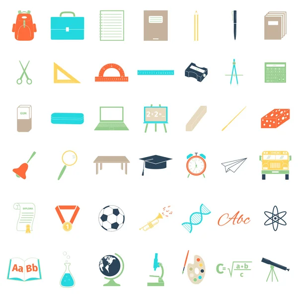 School accessories icons set — Stock Vector