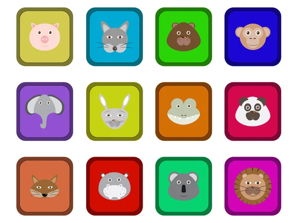 Colored animals set — Stock Vector