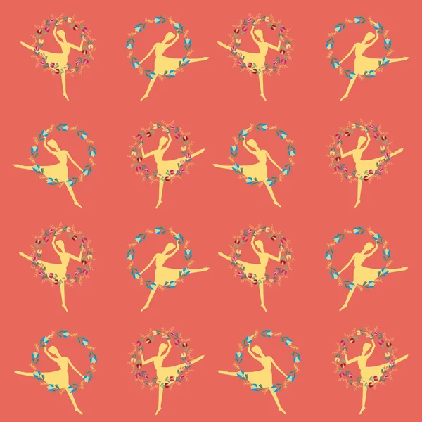 Postales Bailarina fondo — Vector de stock