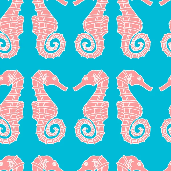 Wonderful vector seamless pattern of seahorses — Stock Vector